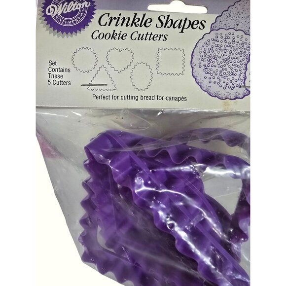 Wilton Crinkle Shapes Cookie Cutters Set Of 5 Purple Dishwasher Safe Plastic - Picture 2 of 6